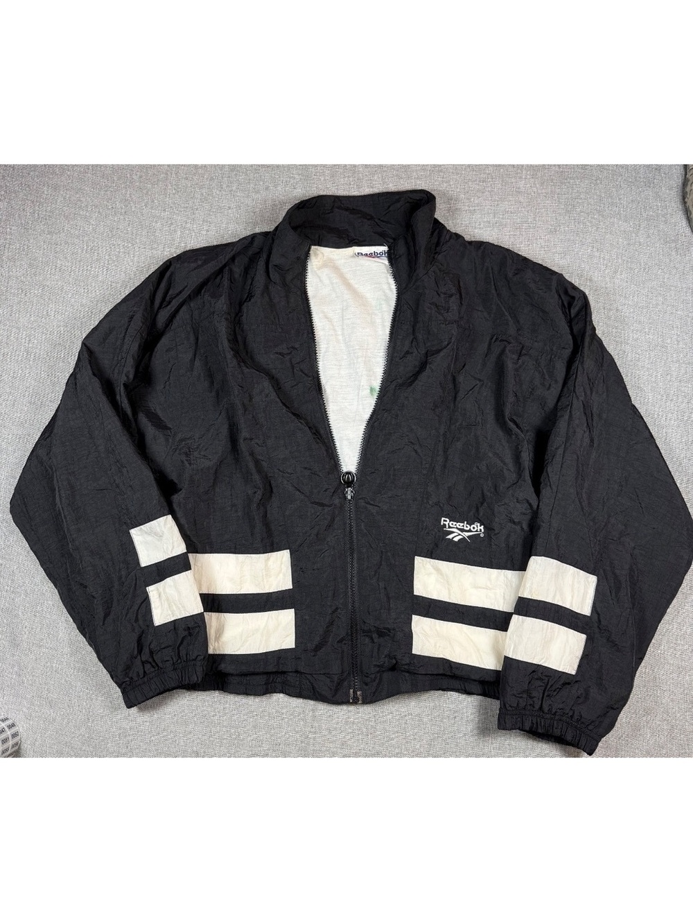 Vintage Reebok Black and White Track Jacket